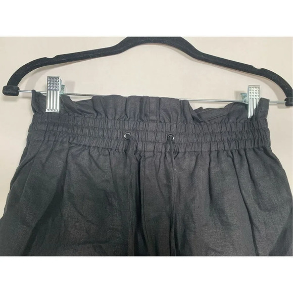 NWT Women’s All Saints Lily Linen Paperbag Shorts in Black Size 2 - Picture 4 of 9